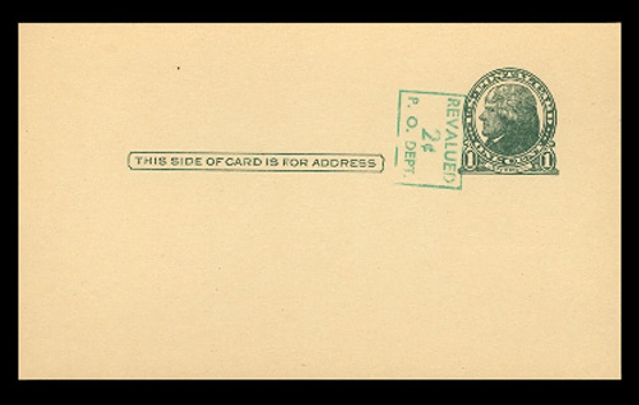 U.S. Scott # UX  39/UPSS #S56-2, 1952 2c on 1c Thomas Jefferson (UX27), green on buff - Mint Postal Card (See Warranty)