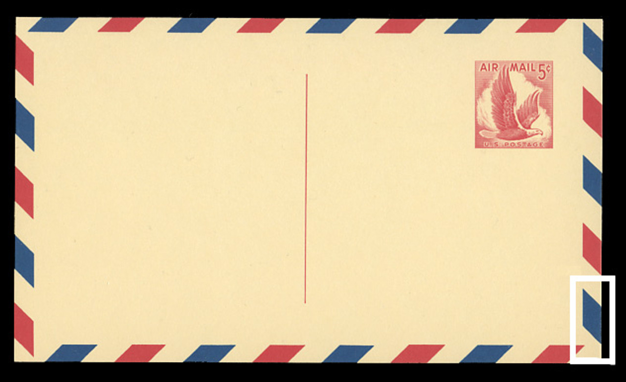 U.S. Scott # UXC  3 B/UPSS #SA3-TB 1958 5c Eagle, red on buff, with red & blue border, Type B - Mint Postal Card (See Warranty)