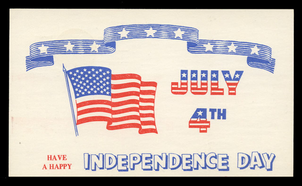 Independence Day Greeting Card (On Scott #UX58) - Est. period of use, early 1970s.