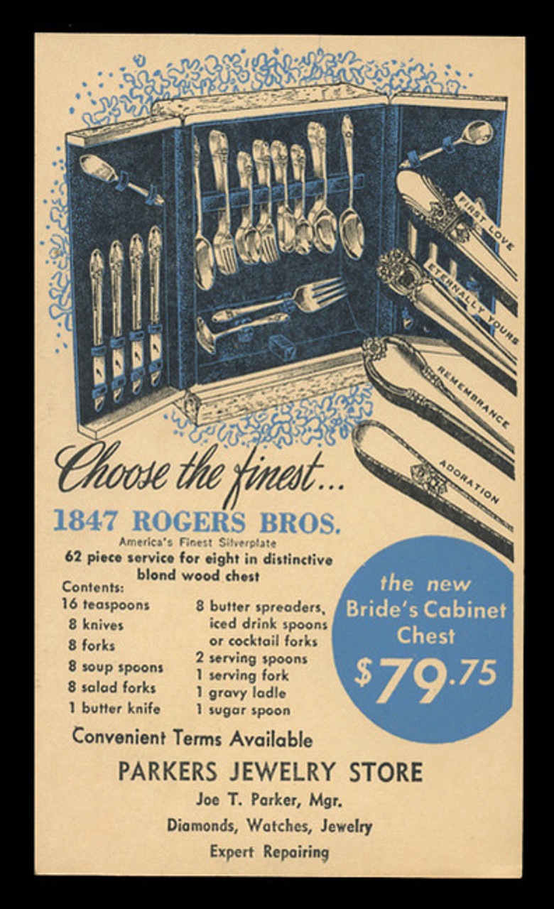 Rogers Brothers Silverplate Advertising Card (On Scott #UX27) - Est. period of use, late 1940s.