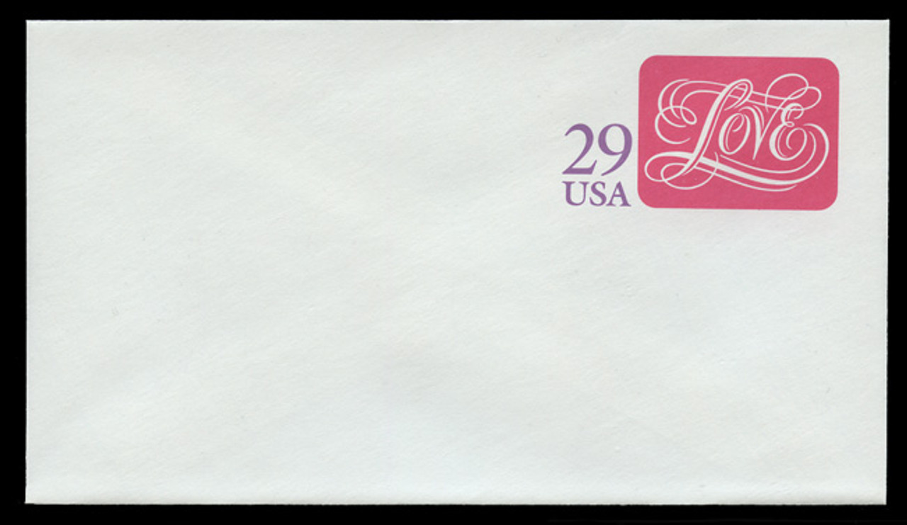 U.S. Scott # U 621R/12, UPSS #3761/UNW (LOGO A) 1991 29c Love, Recycled  - Mint (See Warranty)