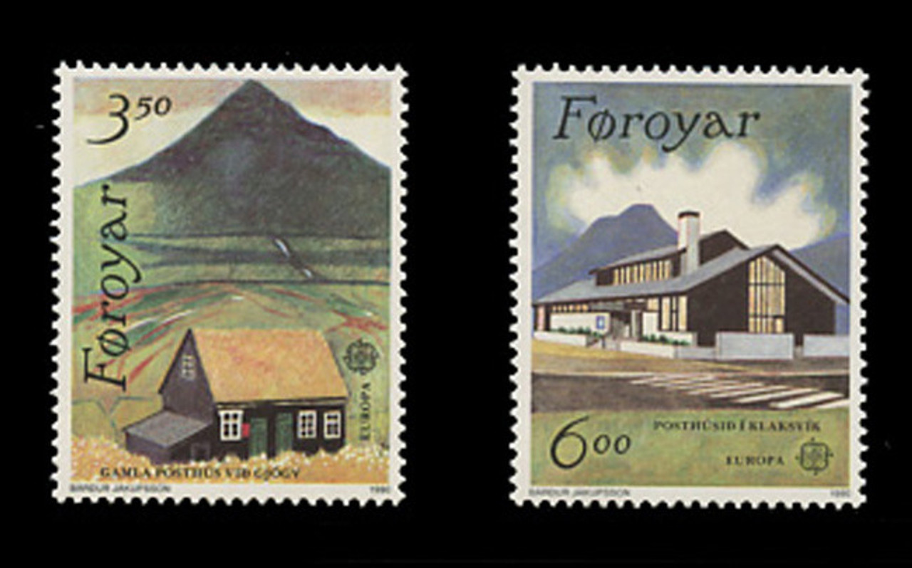 FAROE ISLANDS Scott # 205-6, 1990 EUROPA - Faroese Post Offices (Set of 2)