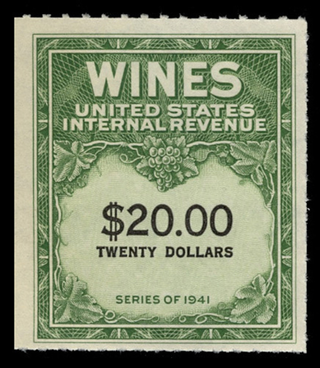 U.S. Scott #RE181, 1949 $20.00 Wine Stamp