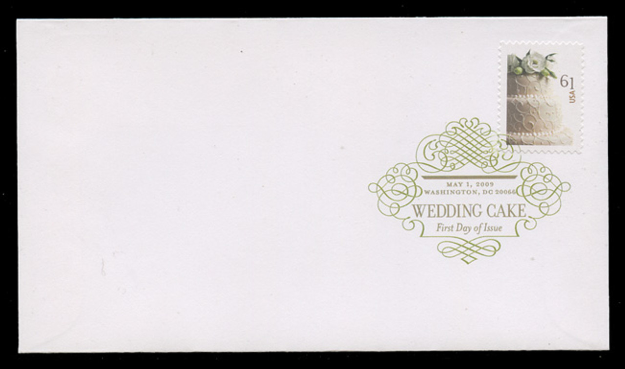 U.S. Scott #4398, 2009 61c Wedding Cake First Day Cover.  Digital Colorized Postmark