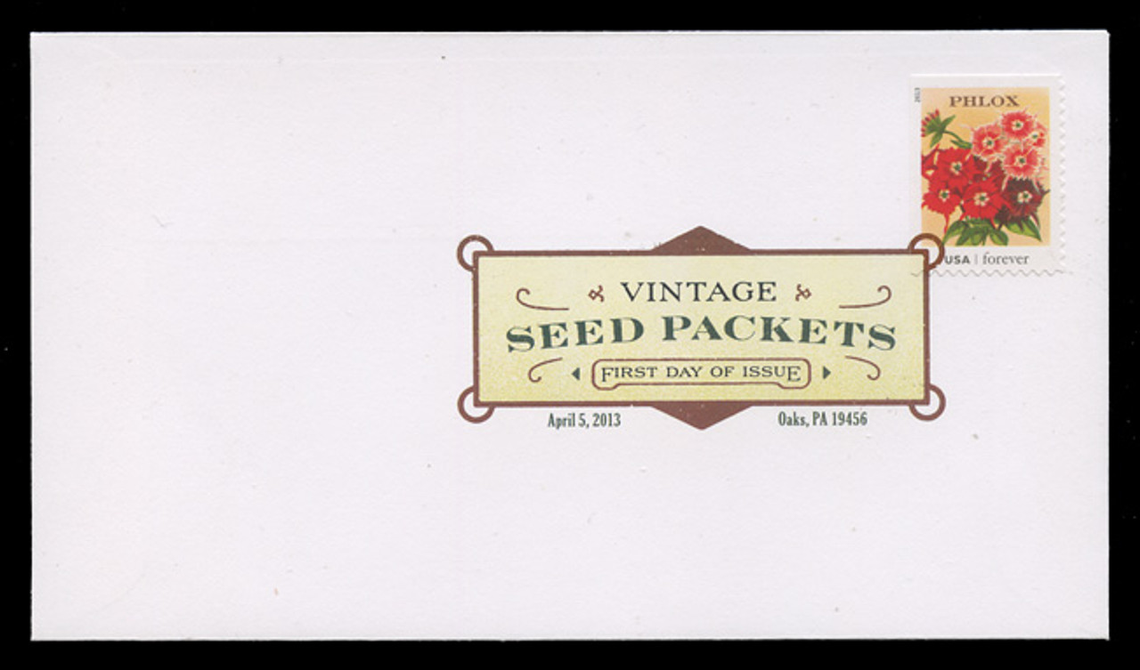 U.S. Scott #4754-63, 2013 (46c) Vintage Seed Packets SET of 10 First Day Covers.  Digital Colorized Postmarks