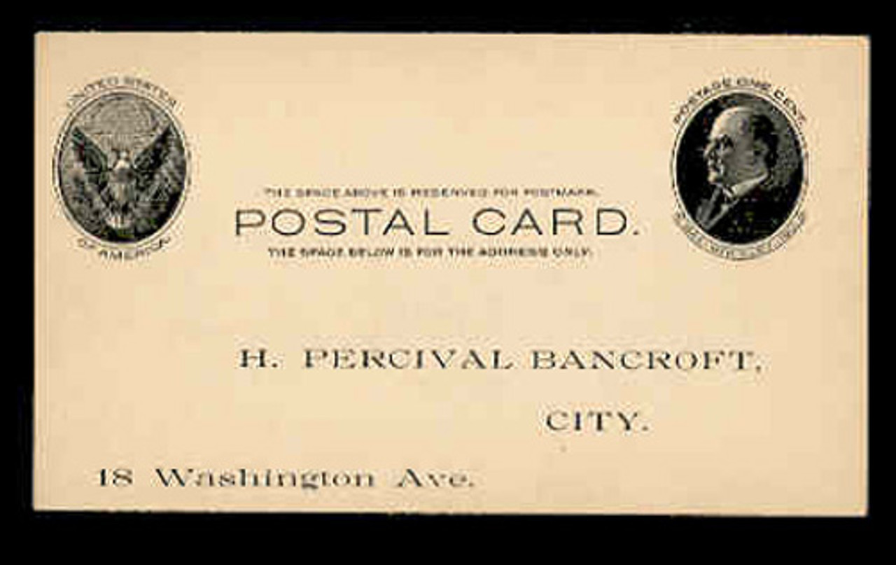 U.S. Scott # UX  18, 1902 1c William McKinley, Side View, black on buff - Unused (Preprinted) Postal Card