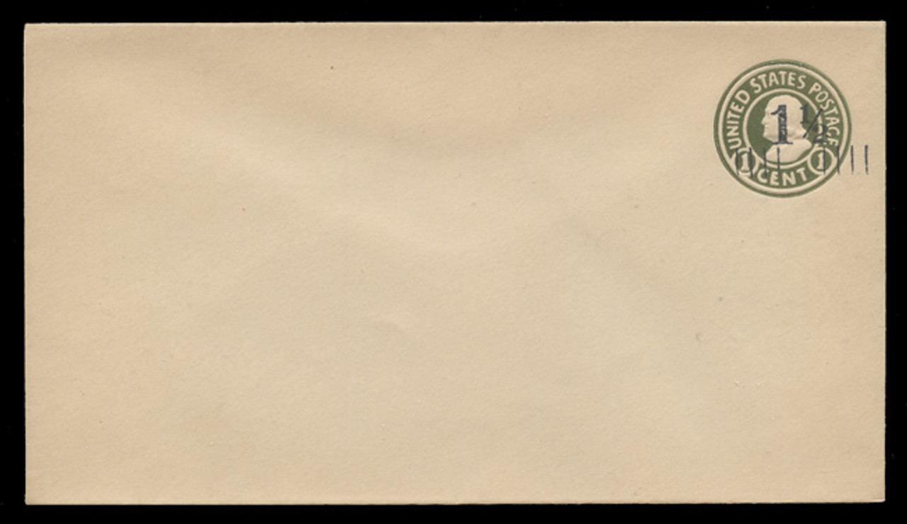 USA Scott # U 495b/13, UPSS 3132/24, 1925 1½c on 1c (U420b) Franklin, green on white, Die 3 - Mint (See Warranty)