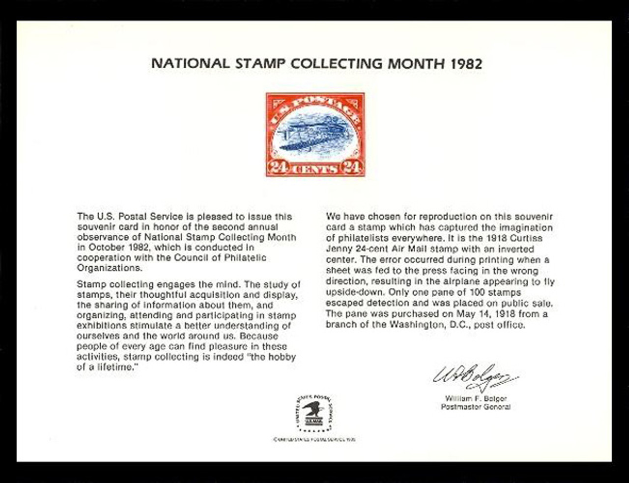 Brookman PS40/Scott SC78 1982 Stamp Collecting Month Souvenir Card