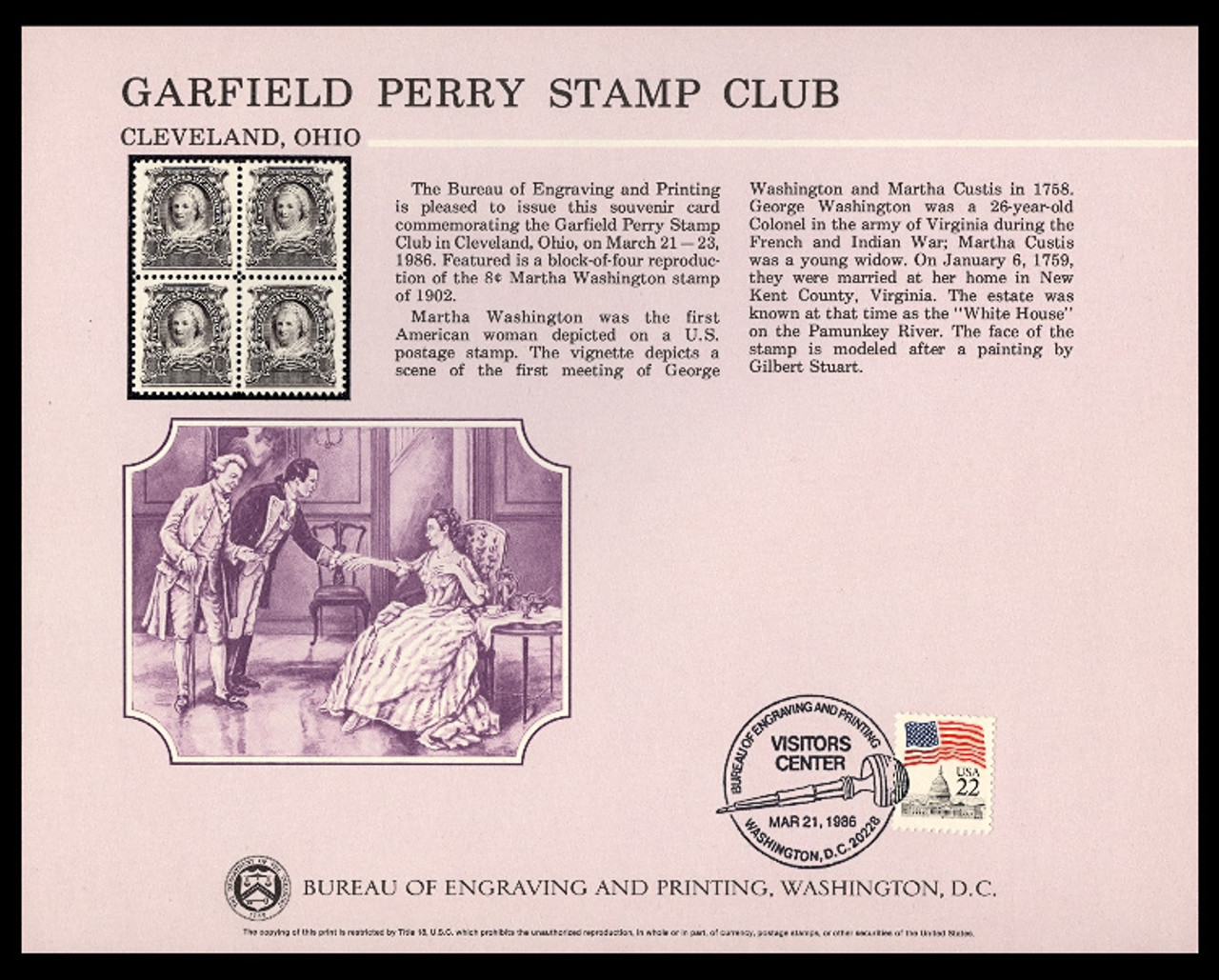 Brookman B 89/Scott SC111 1986 Garifeld-Perry Stamp Club