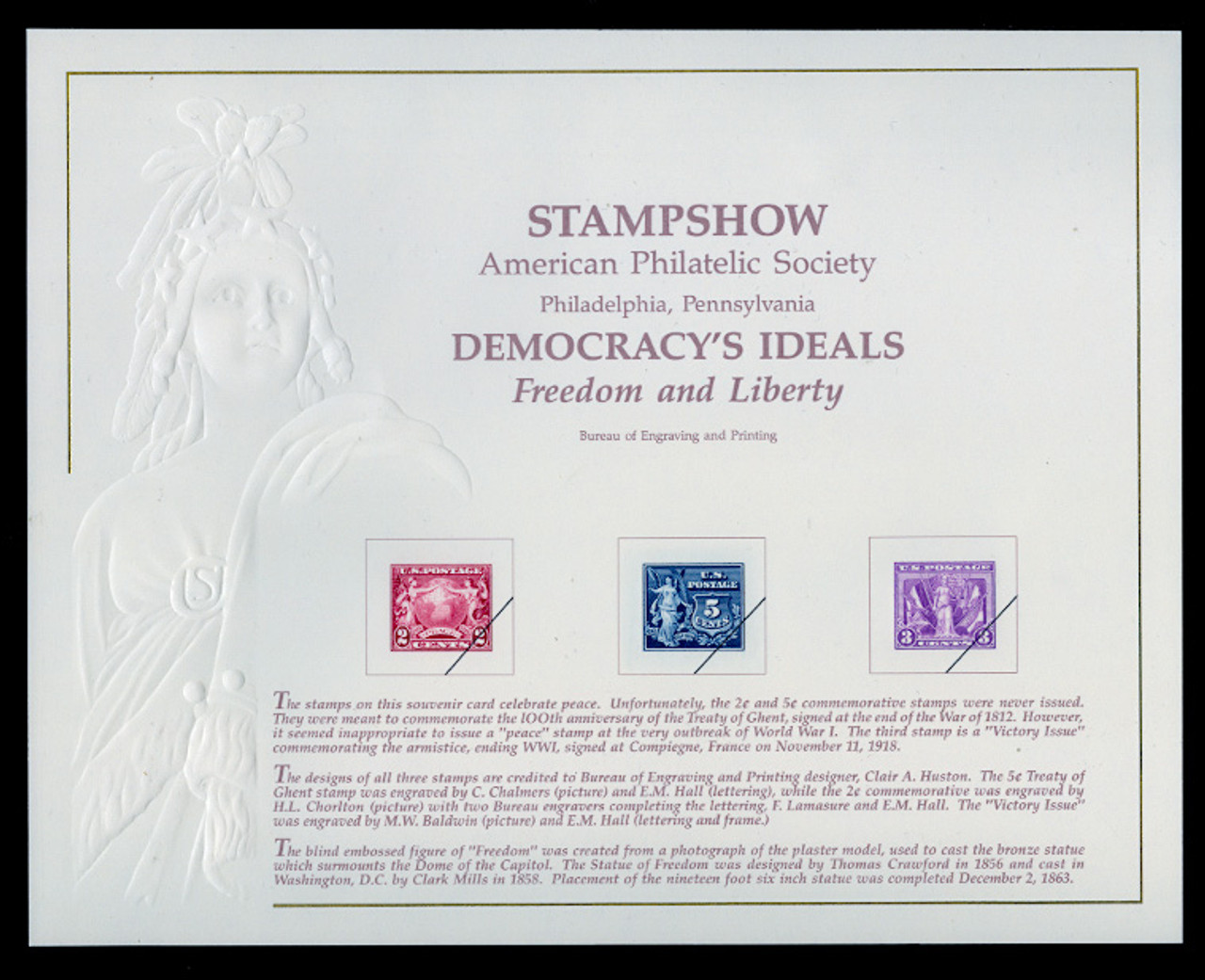 Brookman B151/Scott SC131 1991 APS Stampshow, Philadelphia
