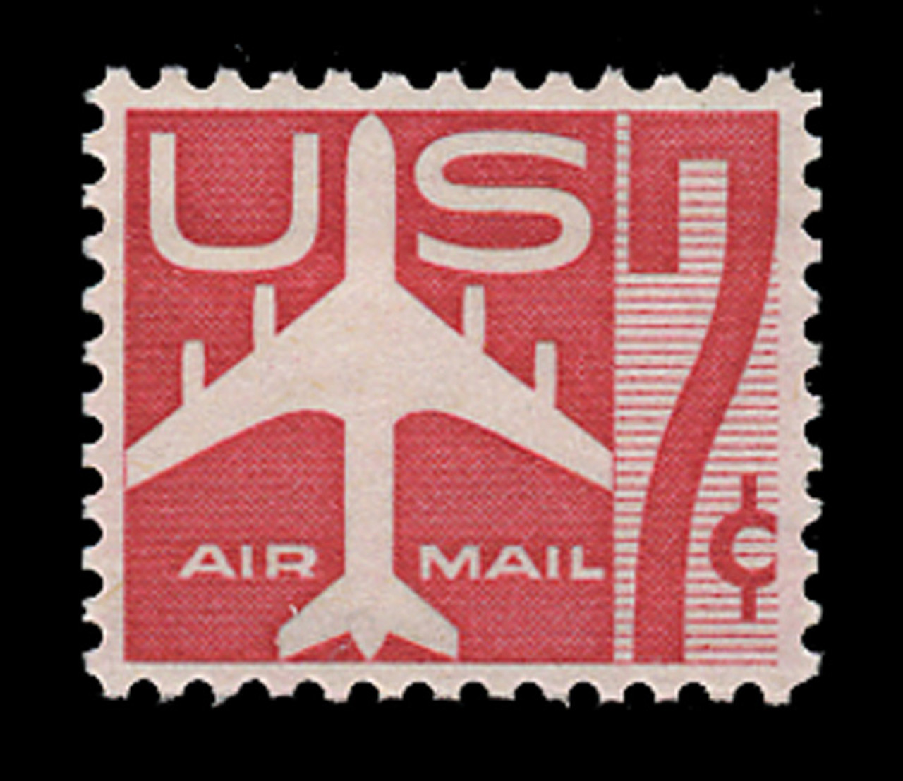 U.S. Scott # C  60, 1960 7c Jet Airliner, red