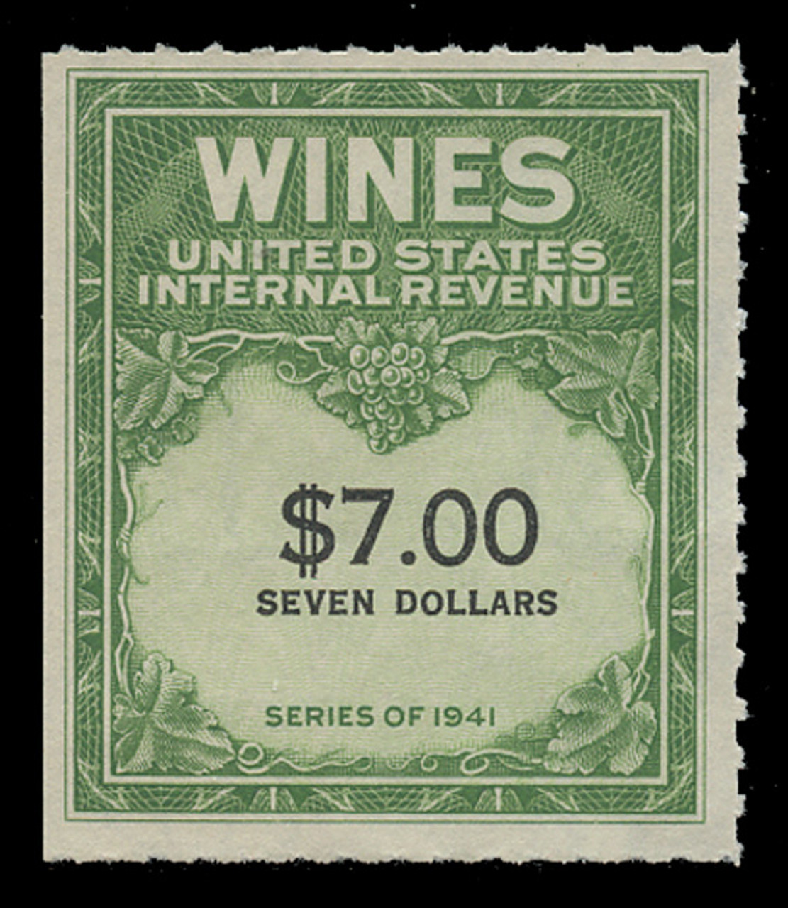 U.S. Scott #RE178, 1949 $7.00 Wine Stamp
