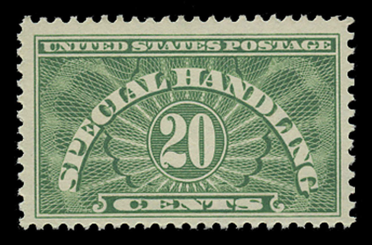 U.S. Scott # QE 3a, 1955 20c Special Handling, Yellow Green - Dry Printing