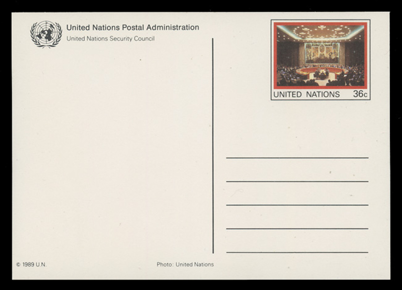 U.N.N.Y Scott # UX 14-8, 1989 36c Views of NY Headquarters - Mint Picture Postal Cards Set of 5