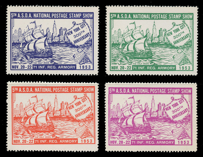 ASDA 1953 (5th) Stamp Show, Hudson's Half Moon, Perforated (Set of 4)