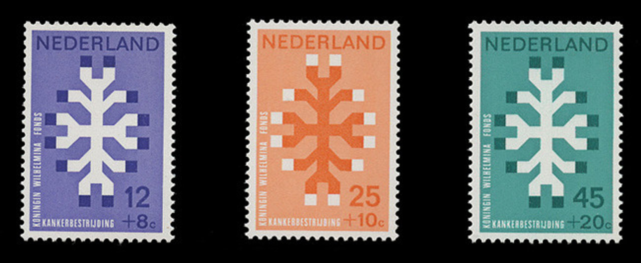 NETHERLANDS Scott # B 449-51, 1969 Queen Wilhelmina Fund, 20th Anniversary (Set of 3)