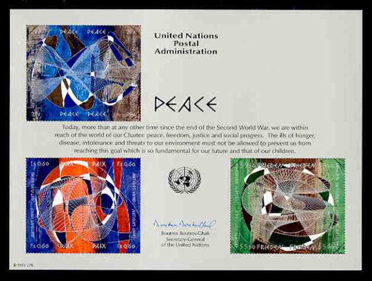 U.N. Souvenir Card # 44 - Peace