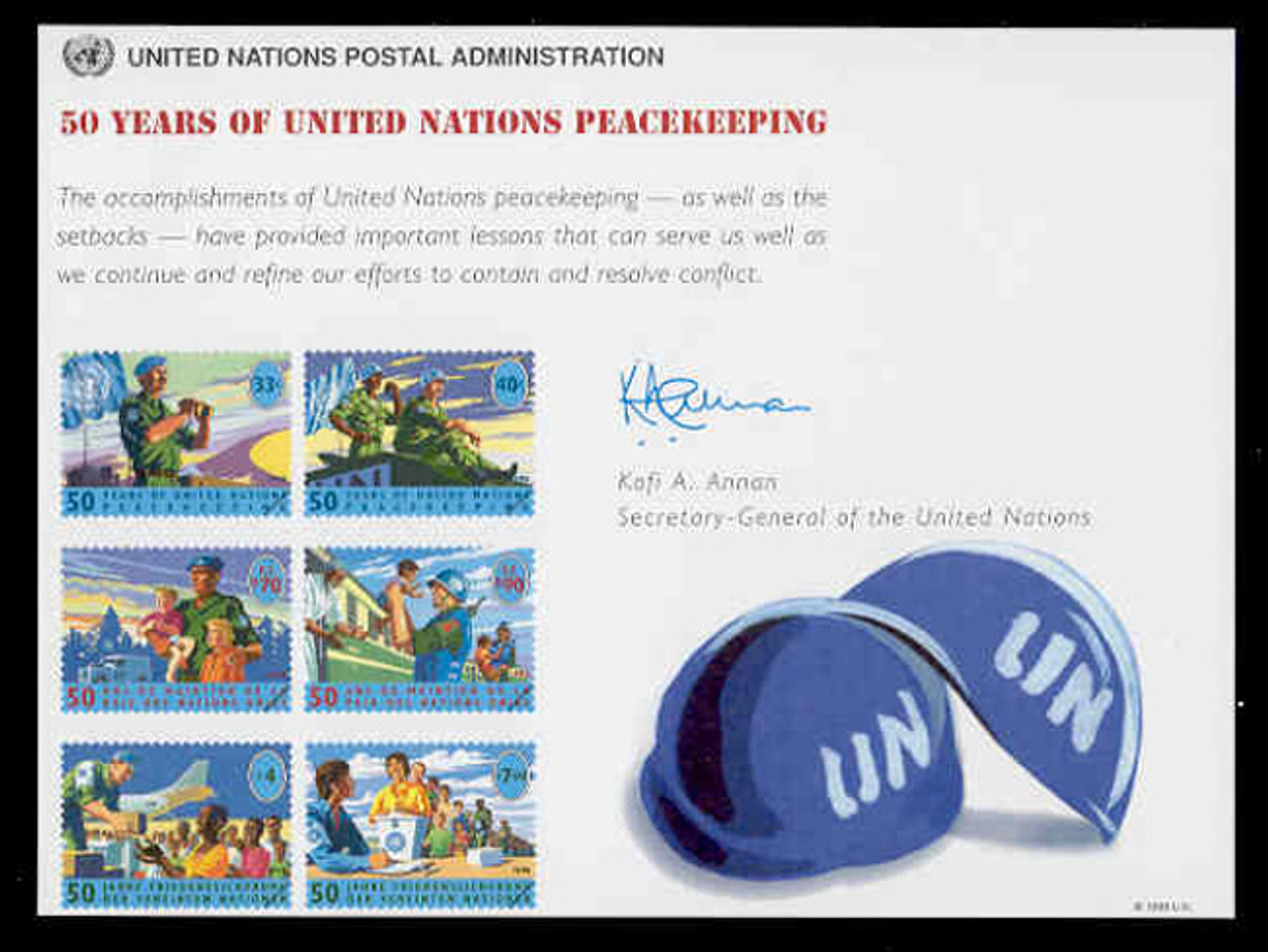 U.N. Souvenir Card # 52 - 50 Years U.N. Peacekeeping