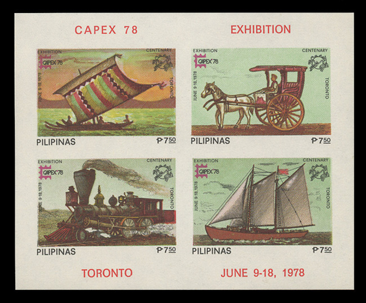 PHILIPPINES Scott # 1350e, 1978 CAPEX Souvenir Sheet, Imperforate