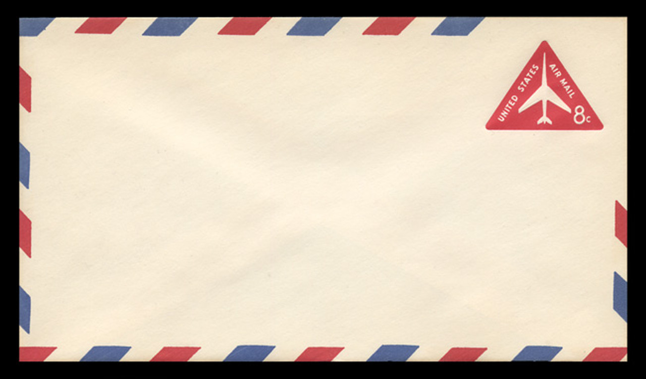 U.S. Scott # UC 37F/12, UPSS #AM95F/49 1962 8c Red Jet in Triangle, Border Type f/6, Fluorescent Paper  - Mint (See Warranty)