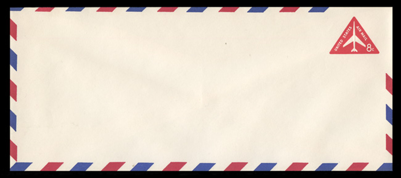 U.S. Scott # UC 37F/23, UPSS #AM96F/49 1962 8c Red Jet in Triangle, Border Type f/6, Fluorescent Paper  - Mint (See Warranty)
