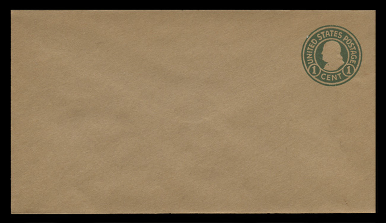 U.S. Scott # U 428/10, UPSS #2140/UNWMKD. 1915-32 1c Franklin, green on unglazed brown, Die 1 - Mint (See Warranty)
