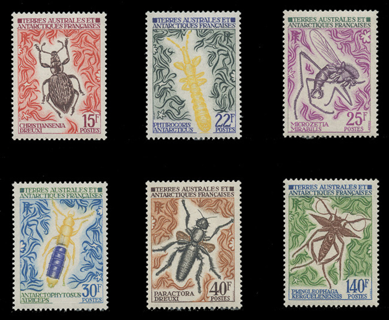 FSAT Scott #  46 - 51, 1972  Antarctic Insects (Set of 6)