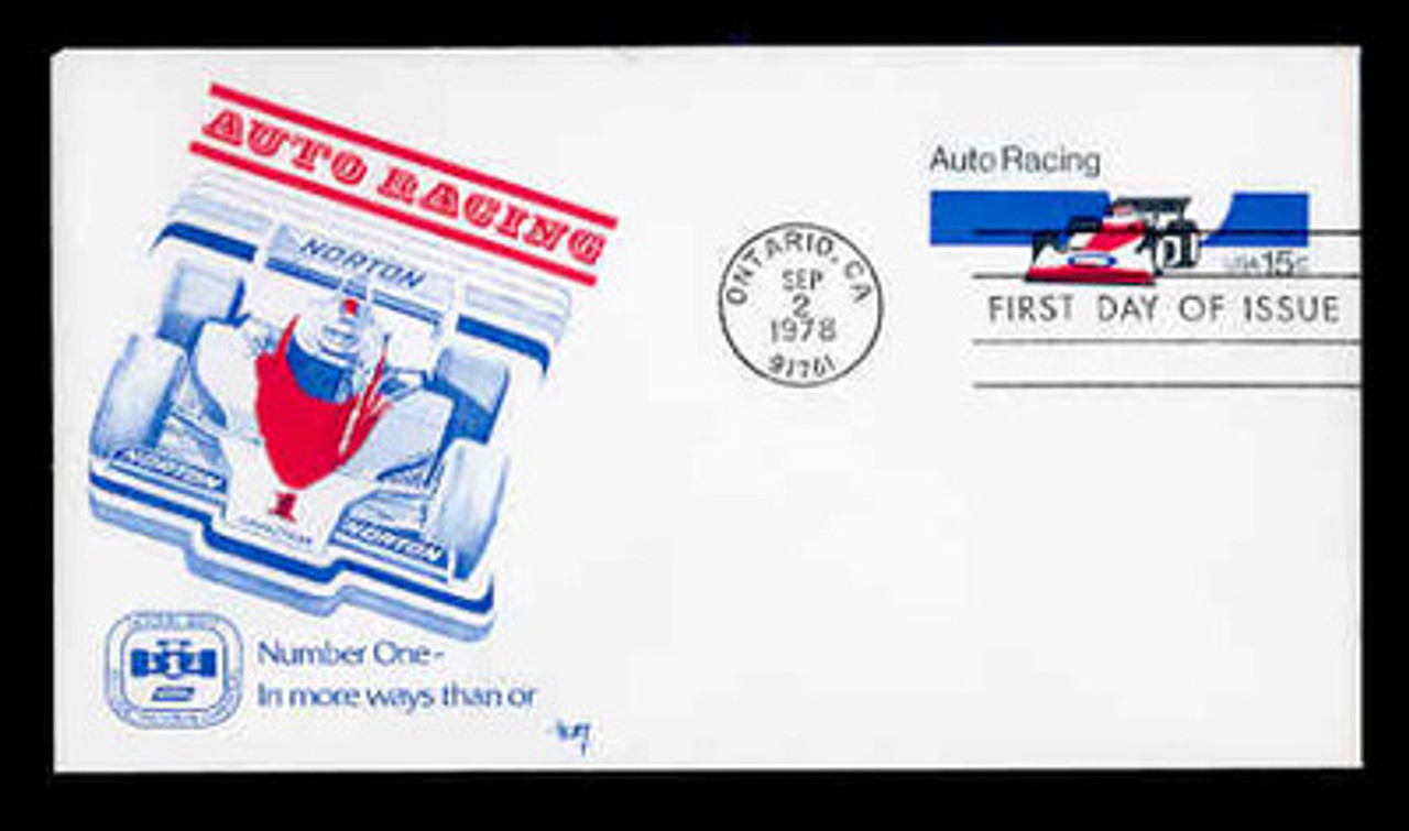 U.S. Scott #U587 13c Auto Racing Envelope First Day Cover.  MARG cachet.