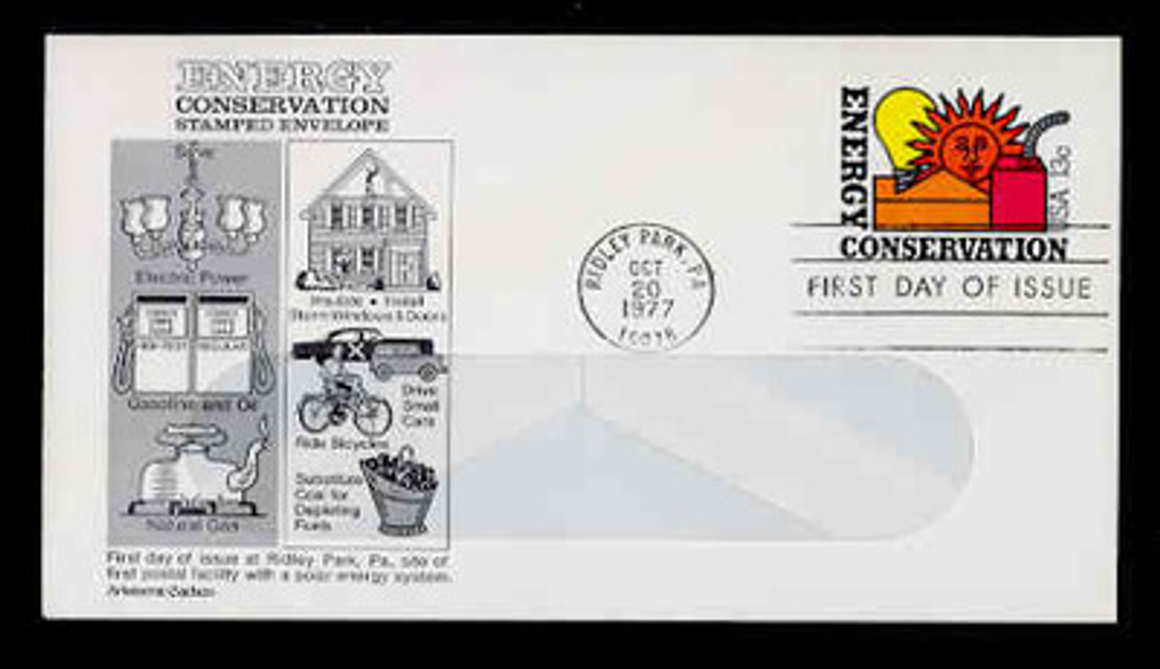 U.S. Scott #U584 13c Energy Conservation WINDOW Envelope First Day Cover.  Aristrcrat cachet.