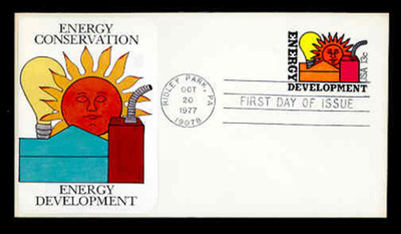 U.S. Scott #U585 13c Energy Development Envelope First Day Cover.  Sarzin Quadrocolorplus cachet.