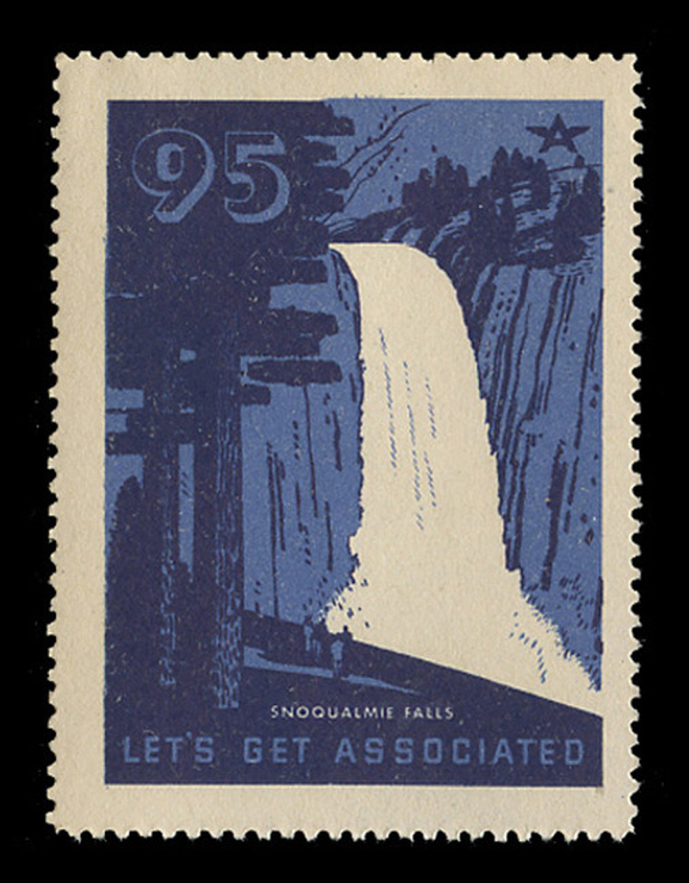 Associated Oil Company Poster Stamps of 1938-9 - # 95, Snoqualmie Falls