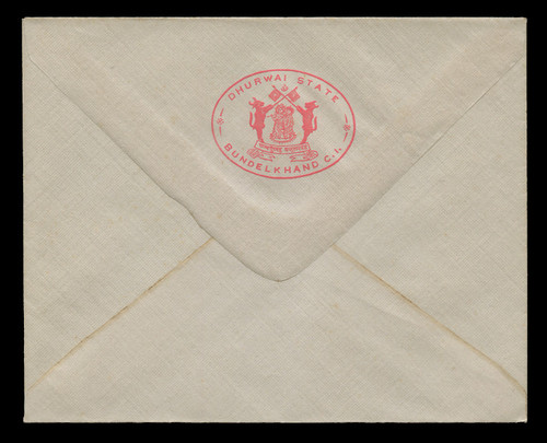 INDIA, Stationery, The Princely State of Dhurwai - Red On Light Blue