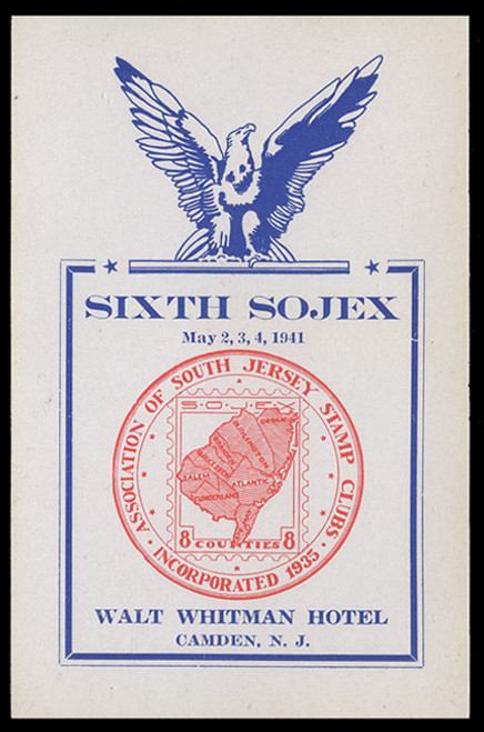 SOJEX 1941 (6th) Stamp Show, Map of South Jersey