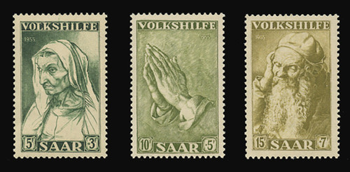 SAAR Scott # B 105-7, 1955 Public Assistance (Set of 3)