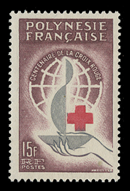 FRENCH POLYNESIA Scott # 205, 1963 Red Cross centenary Issue