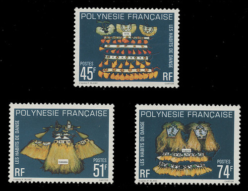FRENCH POLYNESIA Scott # 319-21 1979 Dance Costumes (Set of 3)
