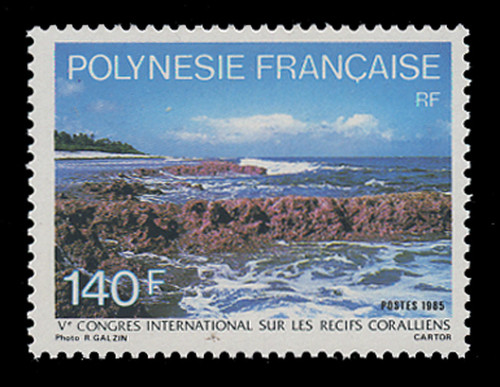 FRENCH POLYNESIA Scott # 417 1985 5th Int'l Congress on Coral Reefs