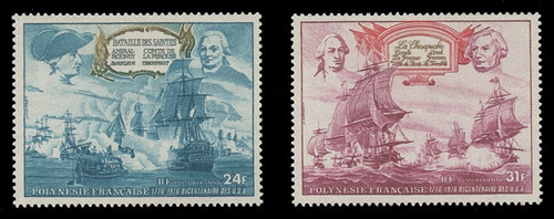 FRENCH POLYNESIA Scott # C 128-9 1976 American Bicenbtennial (Set of 2)