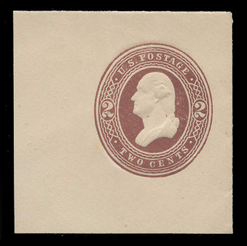 USA Scott # U 277, 1884-6 2c Washington, Scott Die U67, brown on white - Mint Full Corner