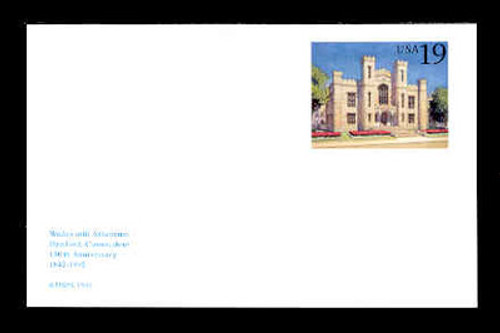 U.S. Scott # UX 160, 1992 19c Wadsworth Atheneum, Hartford CT - Mint Postal Card