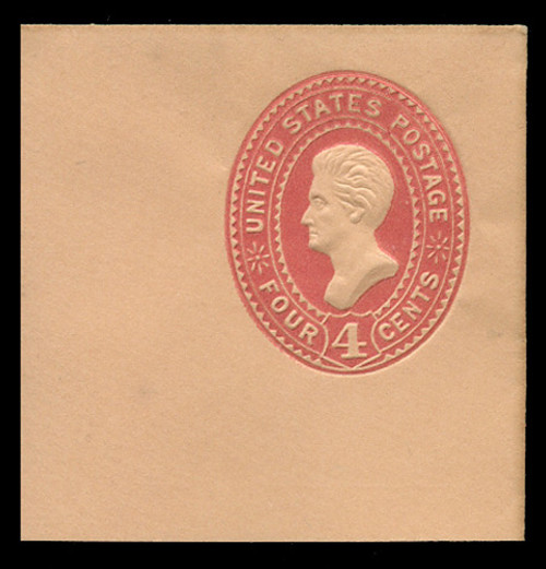 USA Scott # U 326, 1887-94 4c Jackson, Scott Die U73, carmine on oriental buff - Mint Full Corner (See Warranty)
