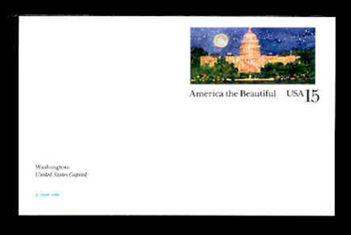 U.S. Scott # UX 138, 1989 15c America the Beautiful - The Capitol, Washington D.C. - Mint Postal Card