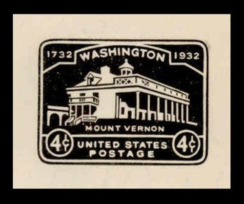 USA Scott # U 527, 1932 4c Washington Bicentennial - Mint Cut Square