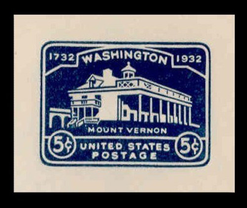 USA Scott # U 528, 1932 5c Washington Bicentennial - Mint Cut Square