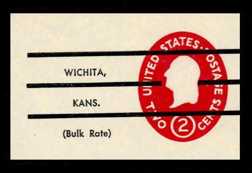 USA Scott # U 533cP, 1950 2c Washington, Die 4, Precancelled - Mint Cut Square