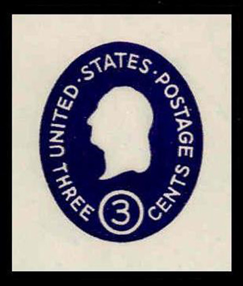 USA Scott # U 534, 1950 3c Washington, Die 4 - Mint Cut Square