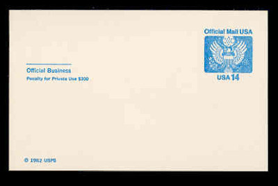 U.S. OFFICIAL POSTAL CARDS, MINT: UZ1-6