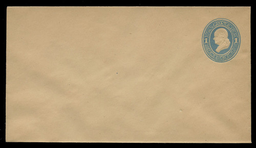 USA Scott # U 119/10, UPSS #288/07 1874-86 1c Franklin, Die 2,  light blue on manila - Mint (See "Other Details")