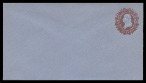 USA Scott # U 280/10, UPSS #820/07 1884-86 2c Washington (One Line), Die 1 brown on blue - Mint (See "Other Details")