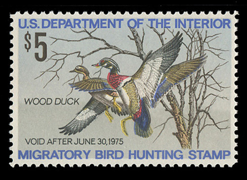 U.S. Scott #RW41, 1974 $5.00 Wood Ducks